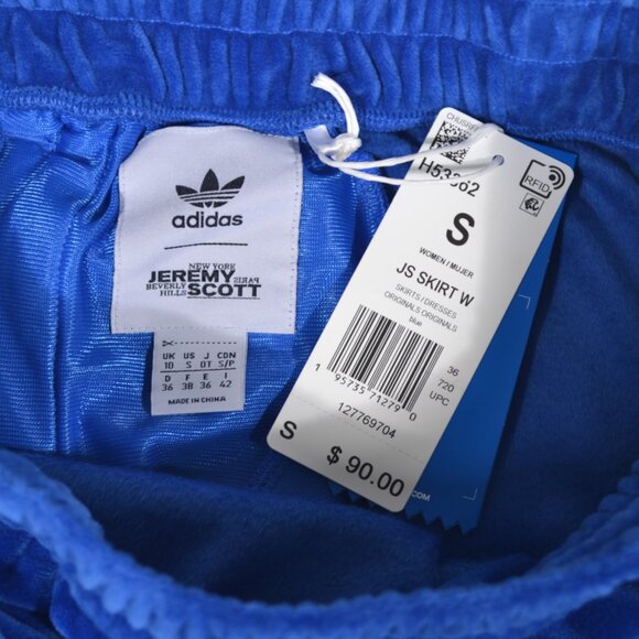 NWT ADIDAS X JEREMY SCOTT VELOUR SKIRT, SMALL - Picture 5 of 9